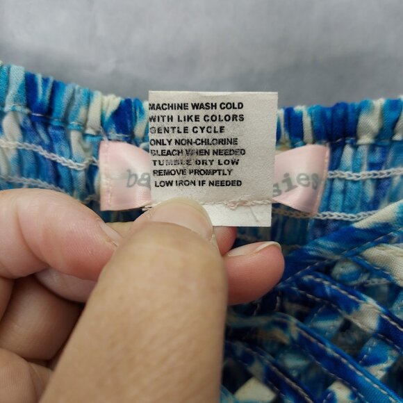 Band of Gypsies Sun Dress XS Sea Of Blue Spaghetti Strap Weave Smocked Back - Picture 8 of 10